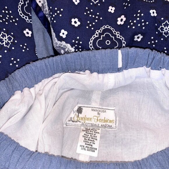 COTTAGECORE Prairie PATCHWORK Western SWING SKIRT Homestead 70s Cowgirl Harajuku - Picture 3 of 3